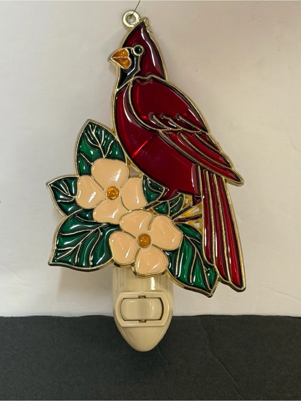 Red Cardinal Decorative Bird Perch Night Light